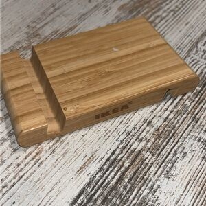 IKEA Natural Bamboo Phone Dock in Light Wood Tone